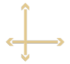 gold two arrow crossing icon image
