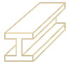 gold steel beam icon outline